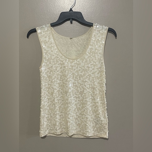J. Crew Tops - NWT J. Crew Women’s XS Ivory Sequin Sleeveless Blouse
